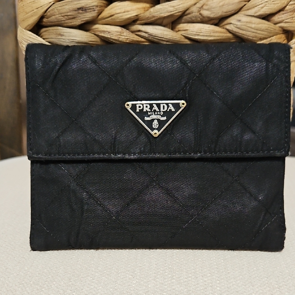Prada Black Quilted Wallet Used Condition